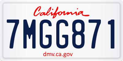CA license plate 7MGG871
