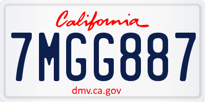 CA license plate 7MGG887