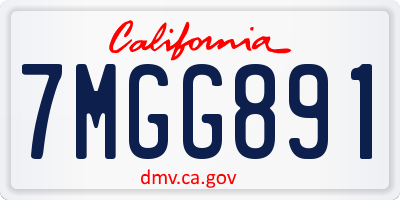 CA license plate 7MGG891