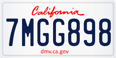 CA license plate 7MGG898