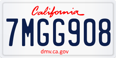 CA license plate 7MGG908