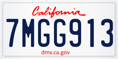 CA license plate 7MGG913