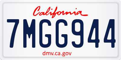 CA license plate 7MGG944