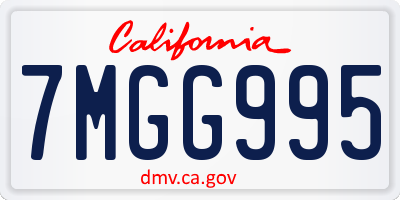 CA license plate 7MGG995