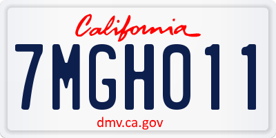 CA license plate 7MGH011