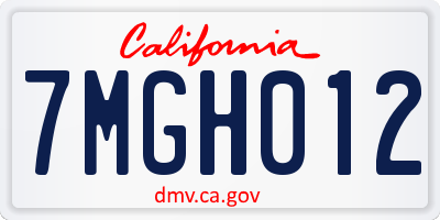 CA license plate 7MGH012