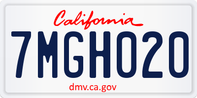 CA license plate 7MGH020