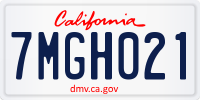 CA license plate 7MGH021