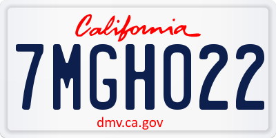 CA license plate 7MGH022