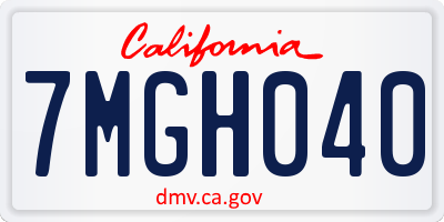 CA license plate 7MGH040