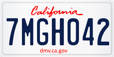 CA license plate 7MGH042
