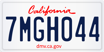 CA license plate 7MGH044