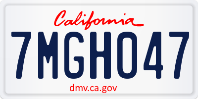 CA license plate 7MGH047