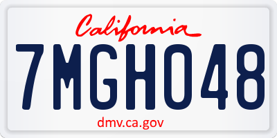 CA license plate 7MGH048
