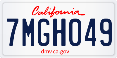 CA license plate 7MGH049