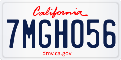 CA license plate 7MGH056