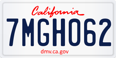 CA license plate 7MGH062