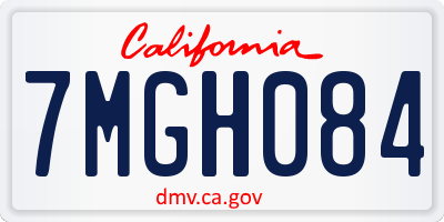 CA license plate 7MGH084