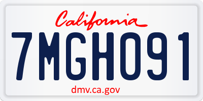 CA license plate 7MGH091