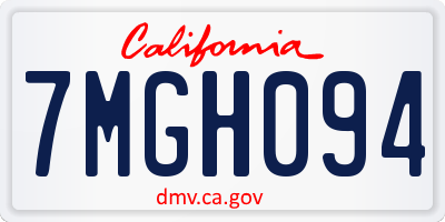 CA license plate 7MGH094