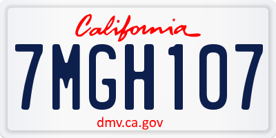CA license plate 7MGH107
