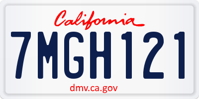 CA license plate 7MGH121