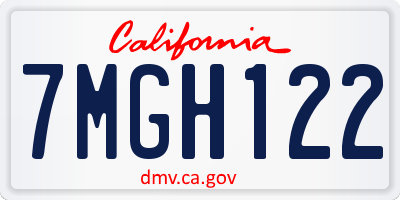 CA license plate 7MGH122