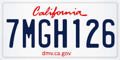 CA license plate 7MGH126