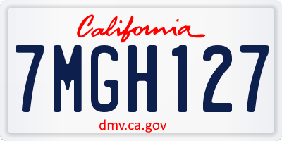 CA license plate 7MGH127
