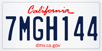 CA license plate 7MGH144