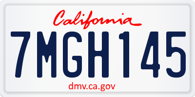 CA license plate 7MGH145