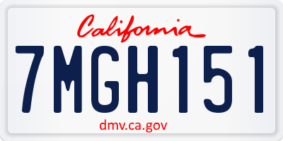 CA license plate 7MGH151