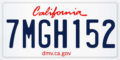 CA license plate 7MGH152