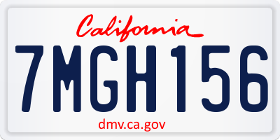 CA license plate 7MGH156