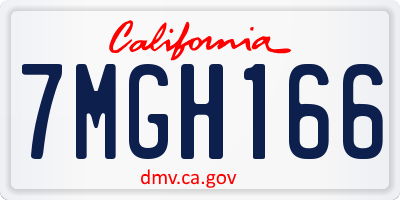 CA license plate 7MGH166