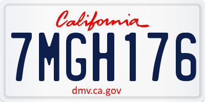 CA license plate 7MGH176