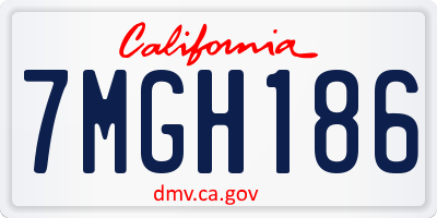 CA license plate 7MGH186