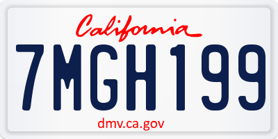 CA license plate 7MGH199