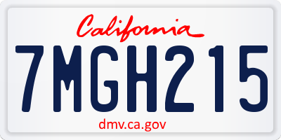 CA license plate 7MGH215