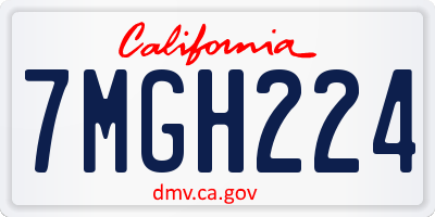 CA license plate 7MGH224