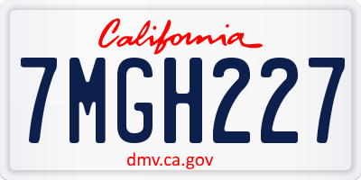 CA license plate 7MGH227