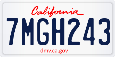 CA license plate 7MGH243