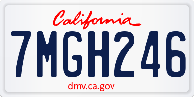CA license plate 7MGH246