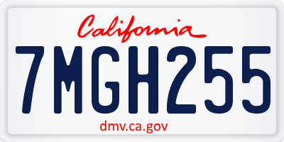 CA license plate 7MGH255