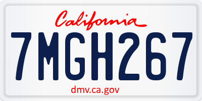CA license plate 7MGH267
