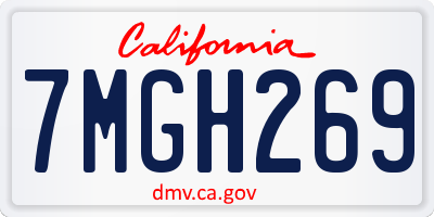 CA license plate 7MGH269