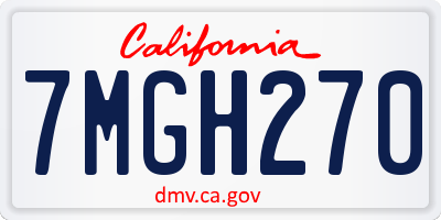 CA license plate 7MGH270