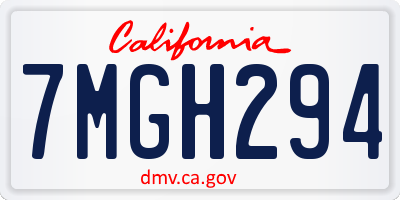 CA license plate 7MGH294