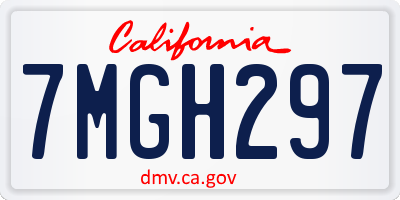 CA license plate 7MGH297