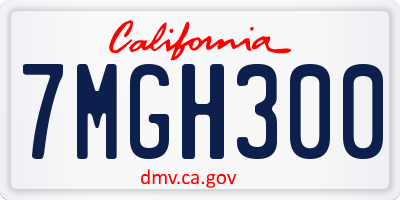 CA license plate 7MGH300